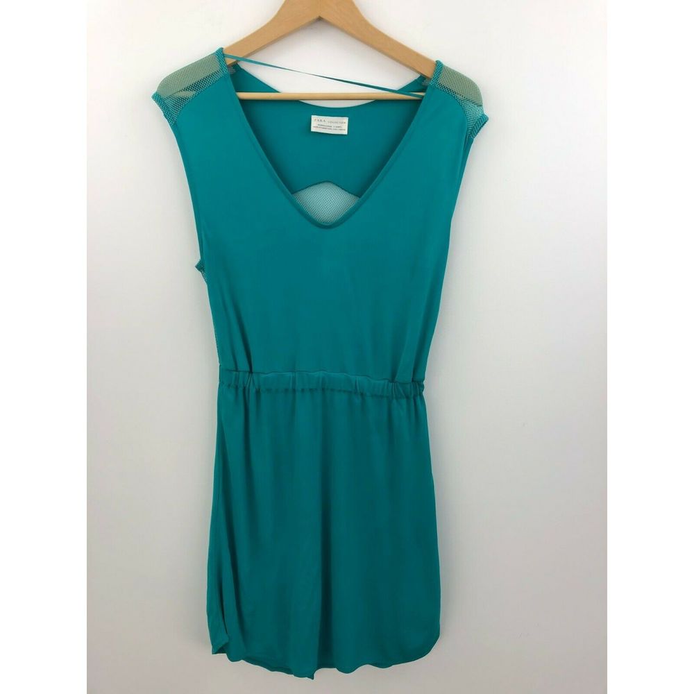 Zara Collection Dress Large Blue Peacock A10-13